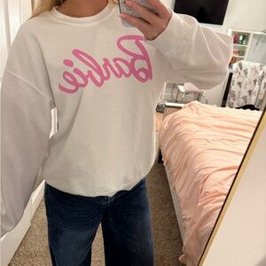 Barbie White Crewneck Sweatshirt